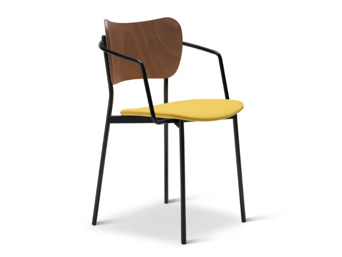 RAMI METAL 341-M - Stackable steel chair with armrests _ Origins 1971